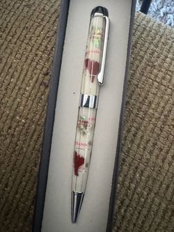 GEMSTONE DESK POINT PEN - BEAUTIFUL - WHITE
