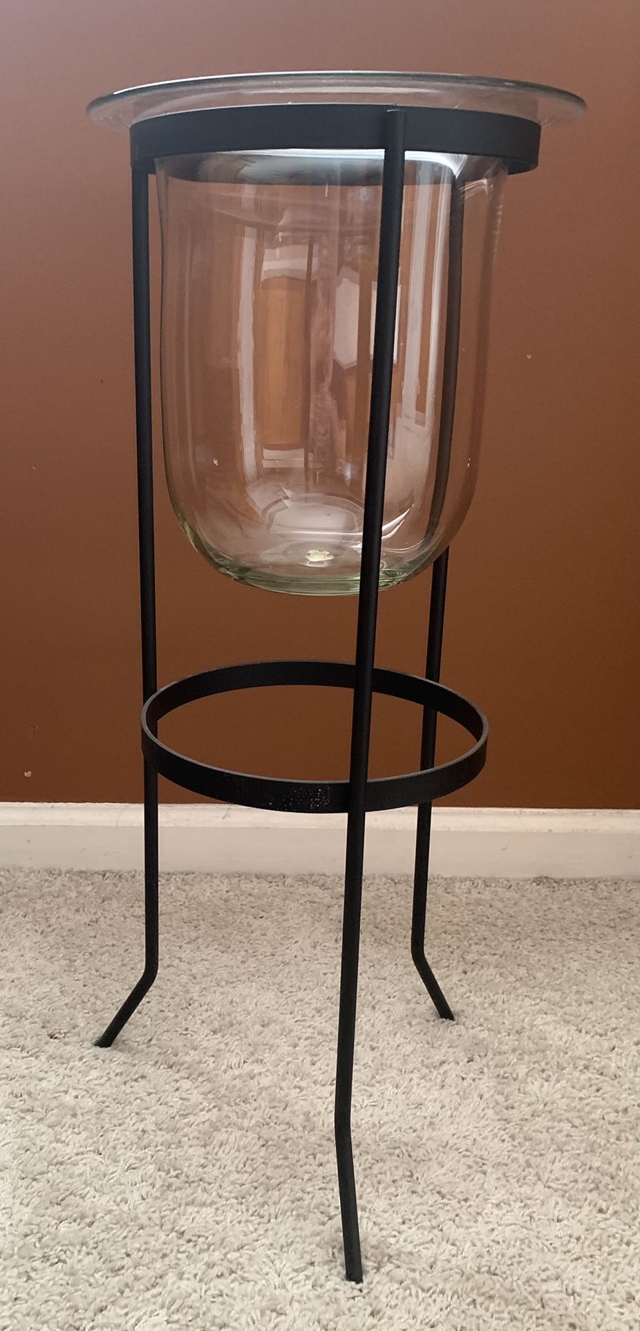 Partylite Seville 3 Wick Glass And Wrought Iron Candle Stand
