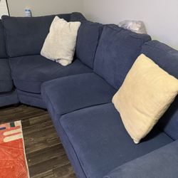Navy blue Sleeper Sectional 