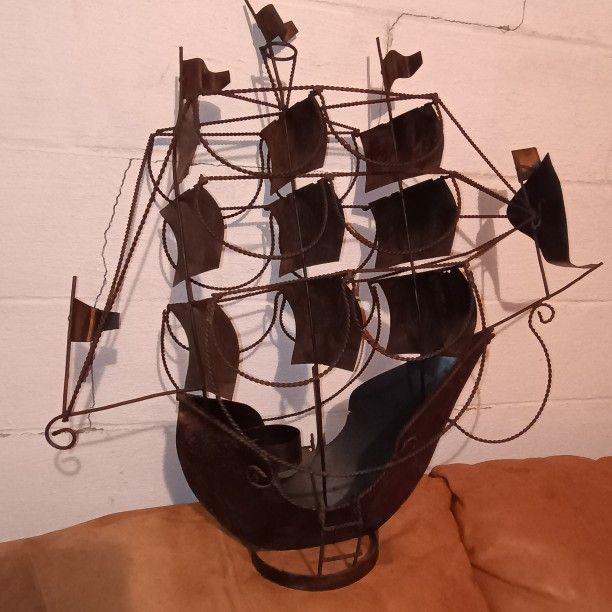 Hand Twisted Metal Boat. Super Cool