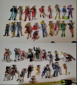 LOT of 42 GUNDAM Gashapon Hero & Heroine Character Figures RARE VINTAGE ANIME!!!