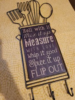 22" Tall Kitchen Wall Hook Decor