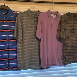 Set Of 4 Men’s Golfing Shirts - Large 