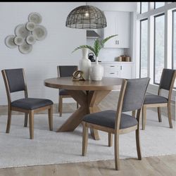 Zealand 54" Round Dining Table and 4 Chairs