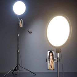 Weilisi 10.5" Ring Light with 69" Tripod Stand and Phone Holder Kit, Full-Screen Zoom Lighting for V