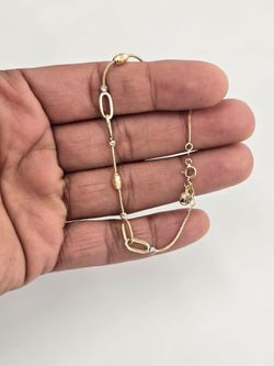 10kt Real Gold Fancy Paperclip Bracelet