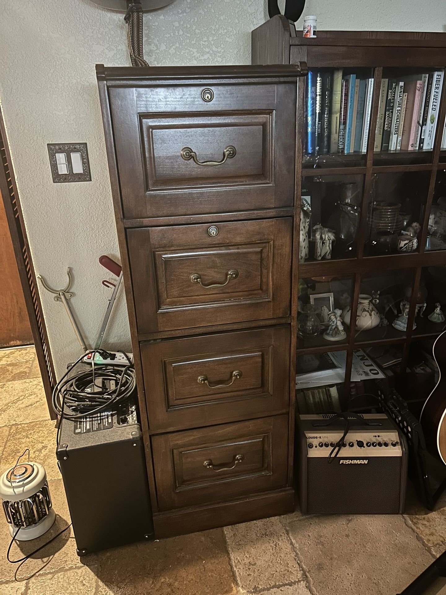 All Wood Four Drawer File Cabinet