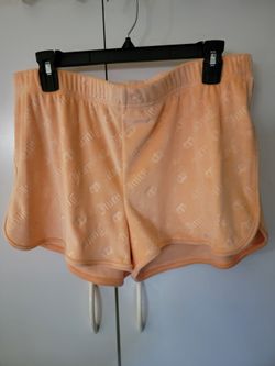 Pair of JUICY COUTURE VELOUR orange SLEEP SHORTS SIZE XL