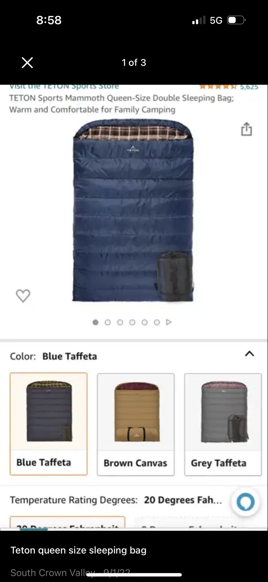 Teton Mammoth Queen Size Sleeping Bag