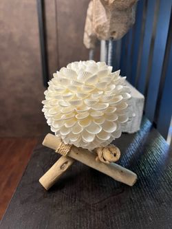 Handcrafted Seashell Decorative Sphere | Coastal Home Décor