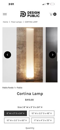 CORTINA LAMP by PABLO PARDO with DIMMER SWITCH! No