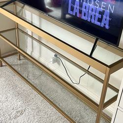 Brass Glass Console table