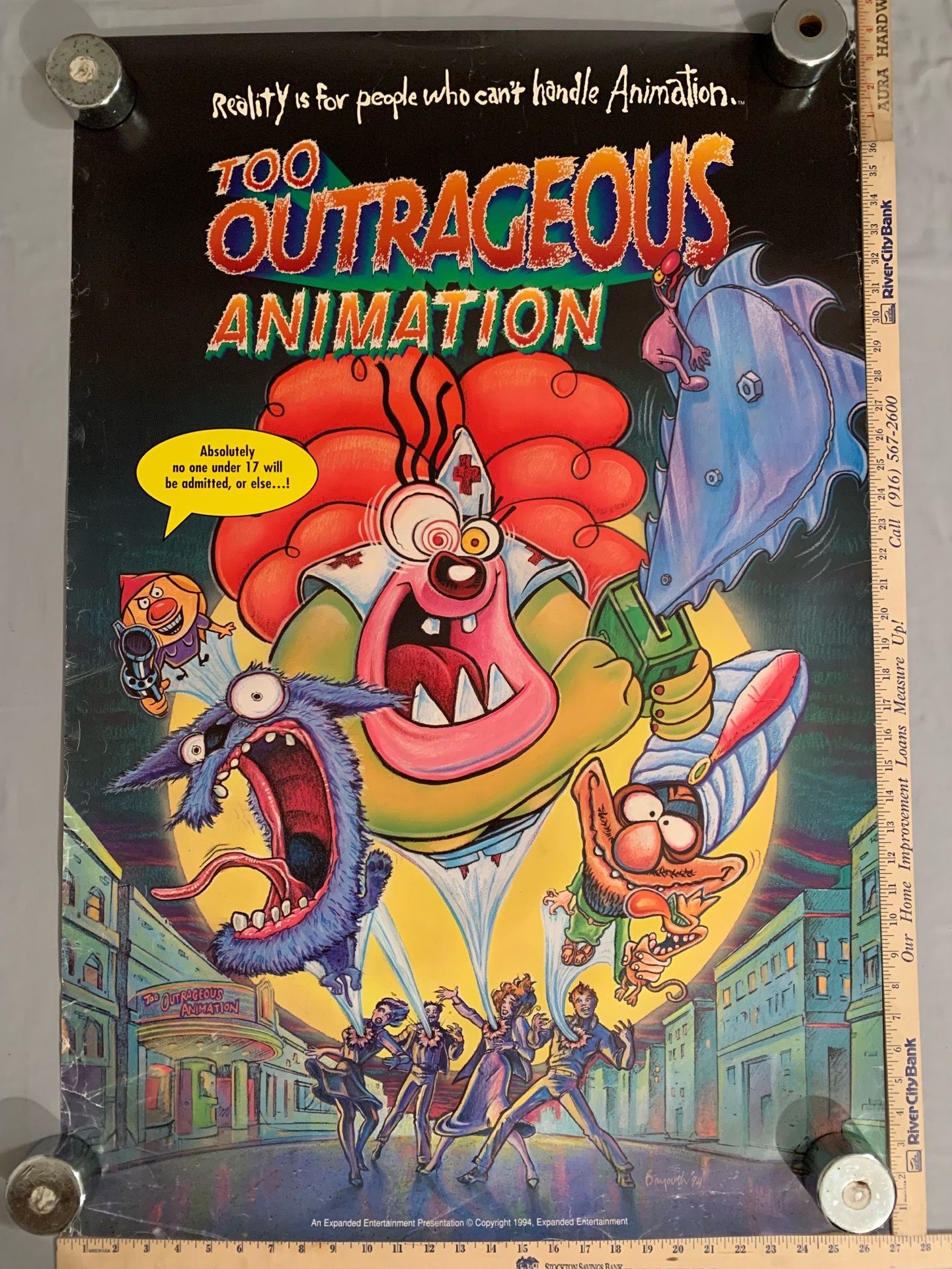 1994 Too Outrageous Animation Original Movie Poster – John Bayouth Art