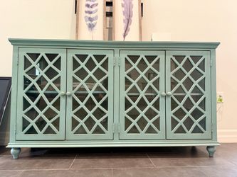 Ashley Furniture-Teal Antique Style Cabinet