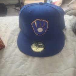 Brewers Cap On Field