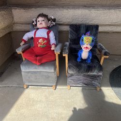 Child’s Vintage Upholstered Rocking Chairs