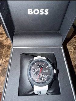 Hugo Boss Chronograph Watch with White Strap