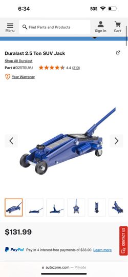 2.5 ton Duralast jack