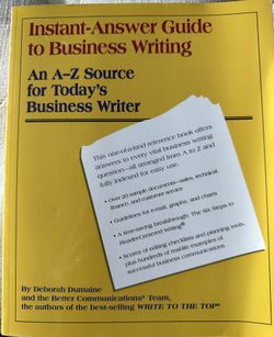 Instant Answer Guide To Business Writing