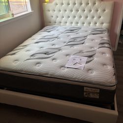 Queen Size Bed Frame With Mattress 