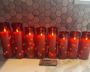 9 Flameless Candles w/ Fairy Lights