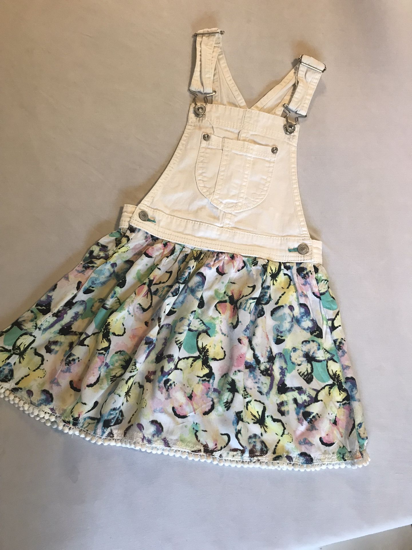 Butterfly Print Overall Dress 