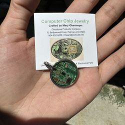 Computer Chip Jewelry Pendant