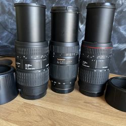 Sigma And Tamron 70-300mm Lenses Canon Mount - As Is Please Read