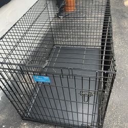 Pet cage XL extra Large Foldable metal dog crate with double door Large Kennel – 2 doors life stage 30 W x 48 D x 32.5 H 