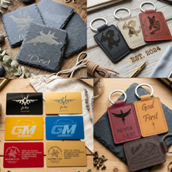 Custom Coasters, Key chains, business cards