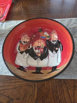 Large deep dish serving bowl