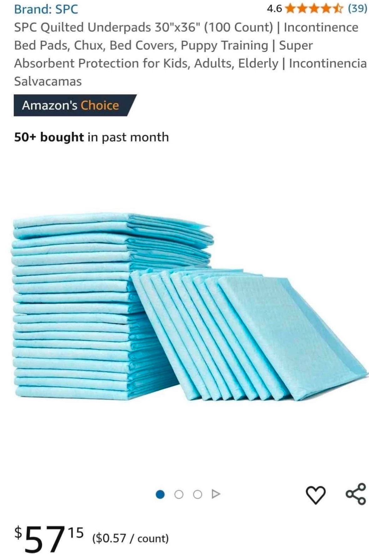 Quilted Under Pads Bed Liner