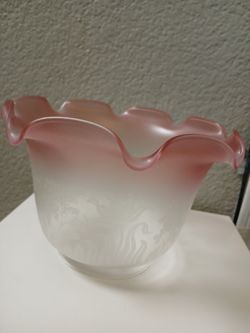 Vianne pink satin glass lamp shade