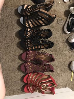 Heels all size 7 except red size 6