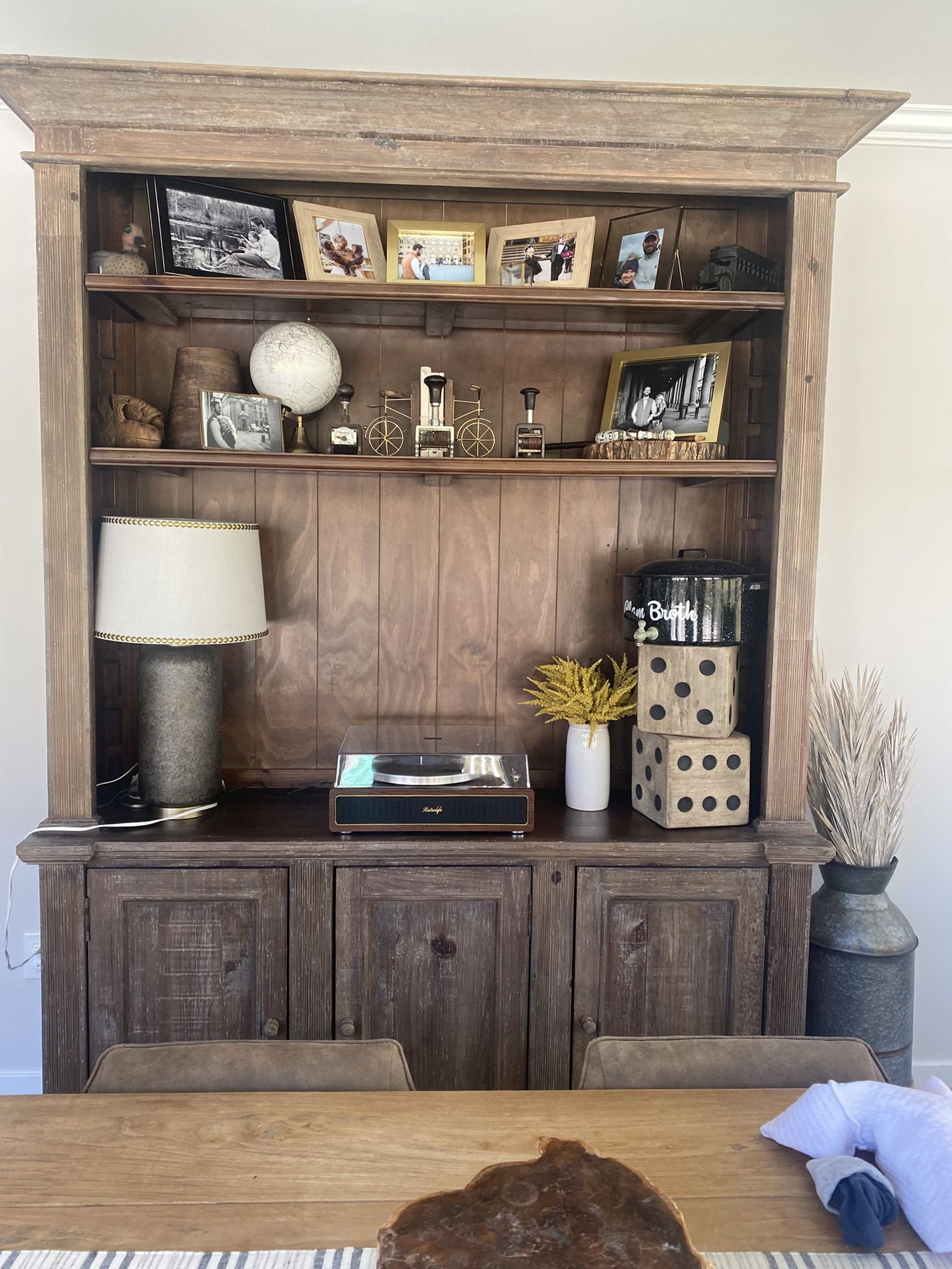 10ft Solid Wood Farmhouse Hutch 