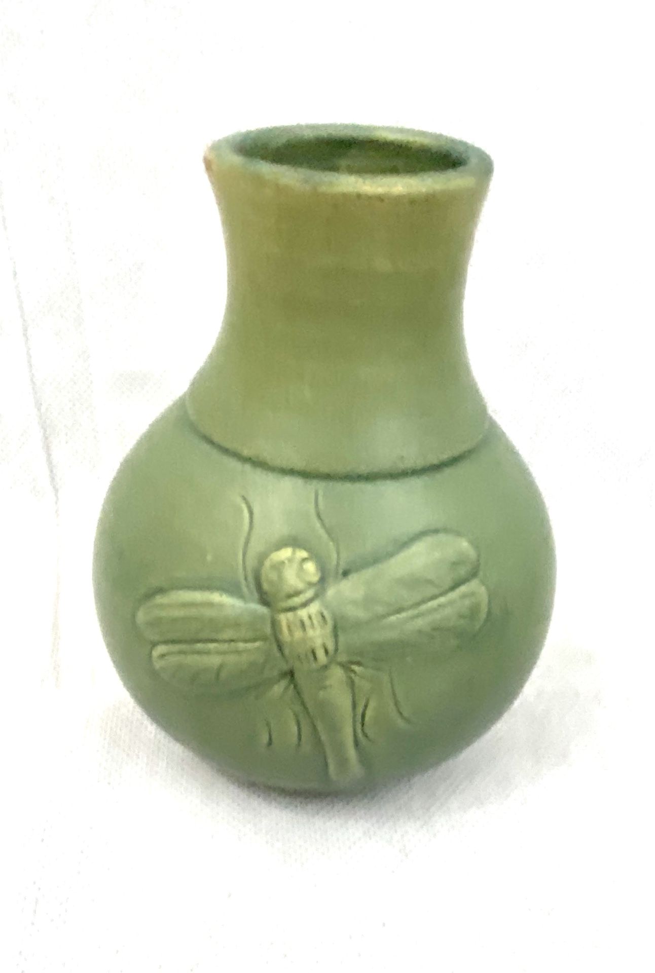 vintage green  firefly vase 