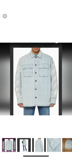 NWT OFF WHITE Oversized Bleached Denim Shirt SIZE SMALL BLACK FRIDAY PRICE DROP!!