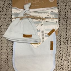 Brand New Lila And Jack Hat And Bib Set