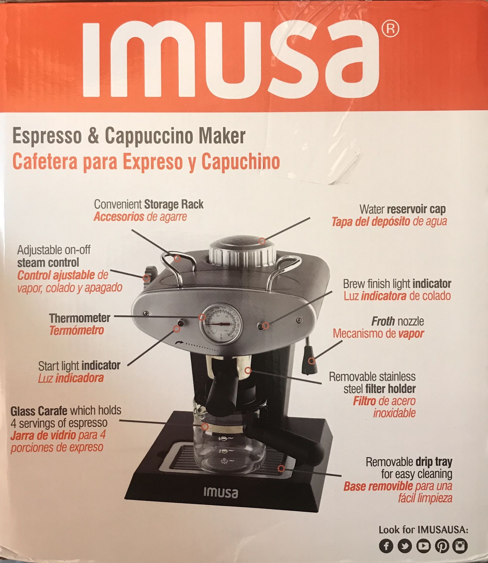 IMUSA Cafetera expreso y Capuchino 4 Tasas Nueva en su caja for Sale in  Miami, FL - OfferUp