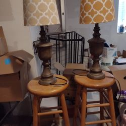 Lamp Set And Stools 