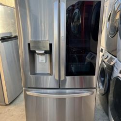 REFRIGERATOR WINDOW EASY ACCESS LG 3 DOORS 🆓️ FREE DELIVERY 🆓️ STAINLESS STEEL 