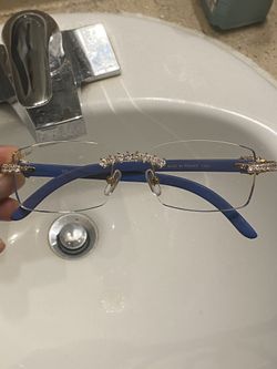 Cartier Glasses 5.0 Diamonds Gold Clear 