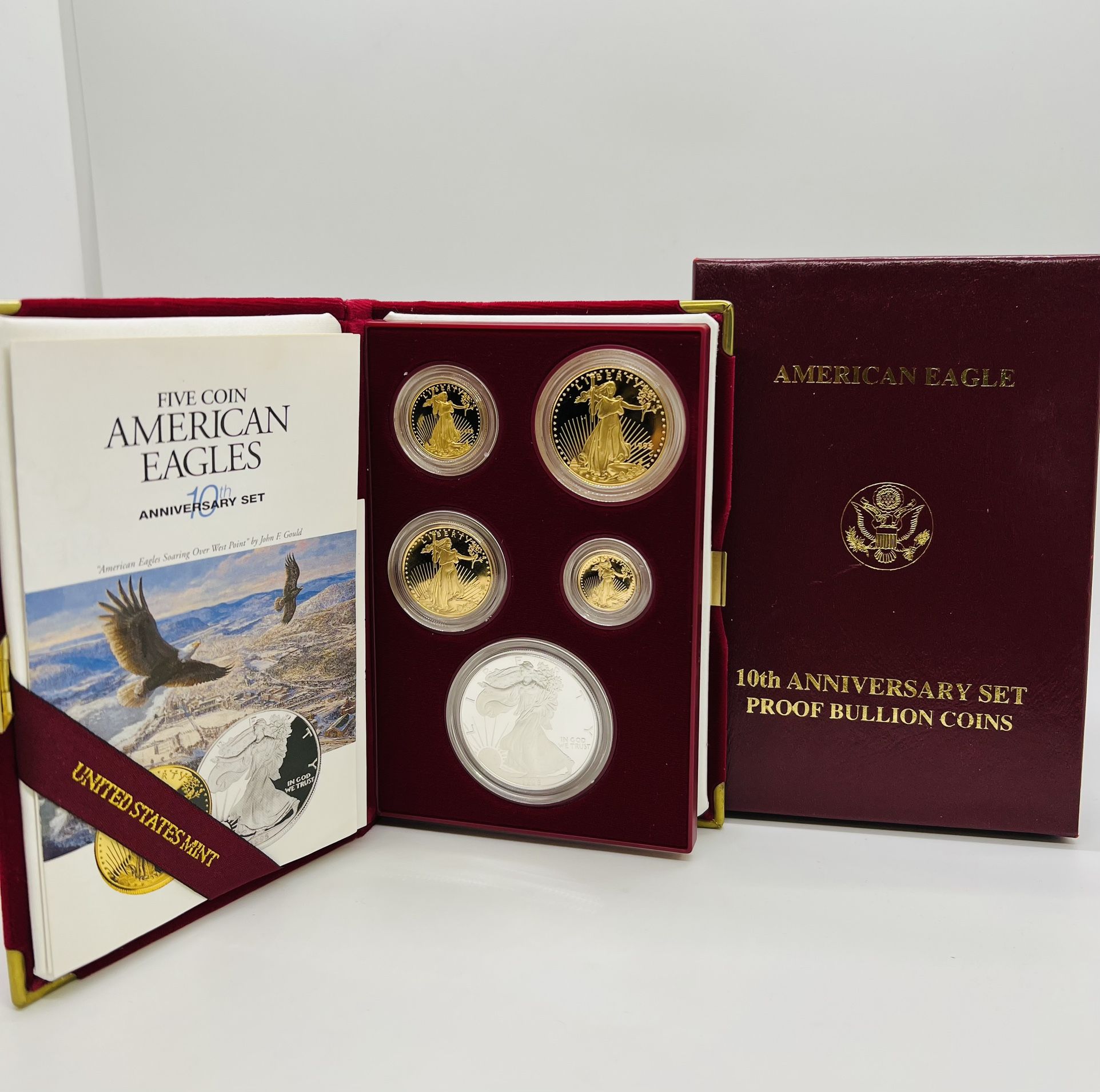 1995-W 10th Anniversary Proof American eagle Set ( Box & Coa)