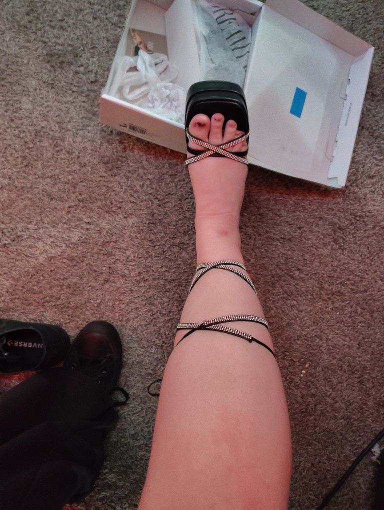 Sparkling High Heels Black, Size 8