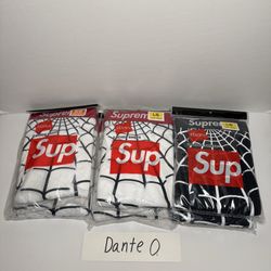 Supreme x Spider-Man Hanes , Sz M & L , White & Black New