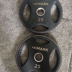 (2)Weight Plates Easy Grip 25lbs Each 