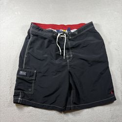Polo Ralph Lauren Mens Size XL Black Pony Surf Swim Trunks Board Shorts #1710