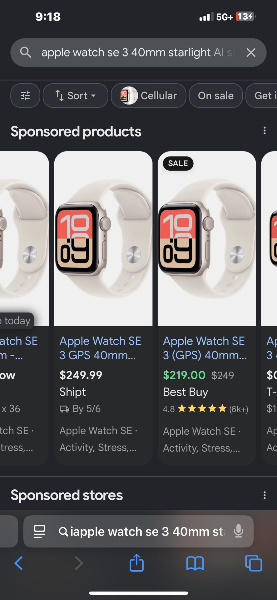 Apple Watch SE 3 40 MM Starlight