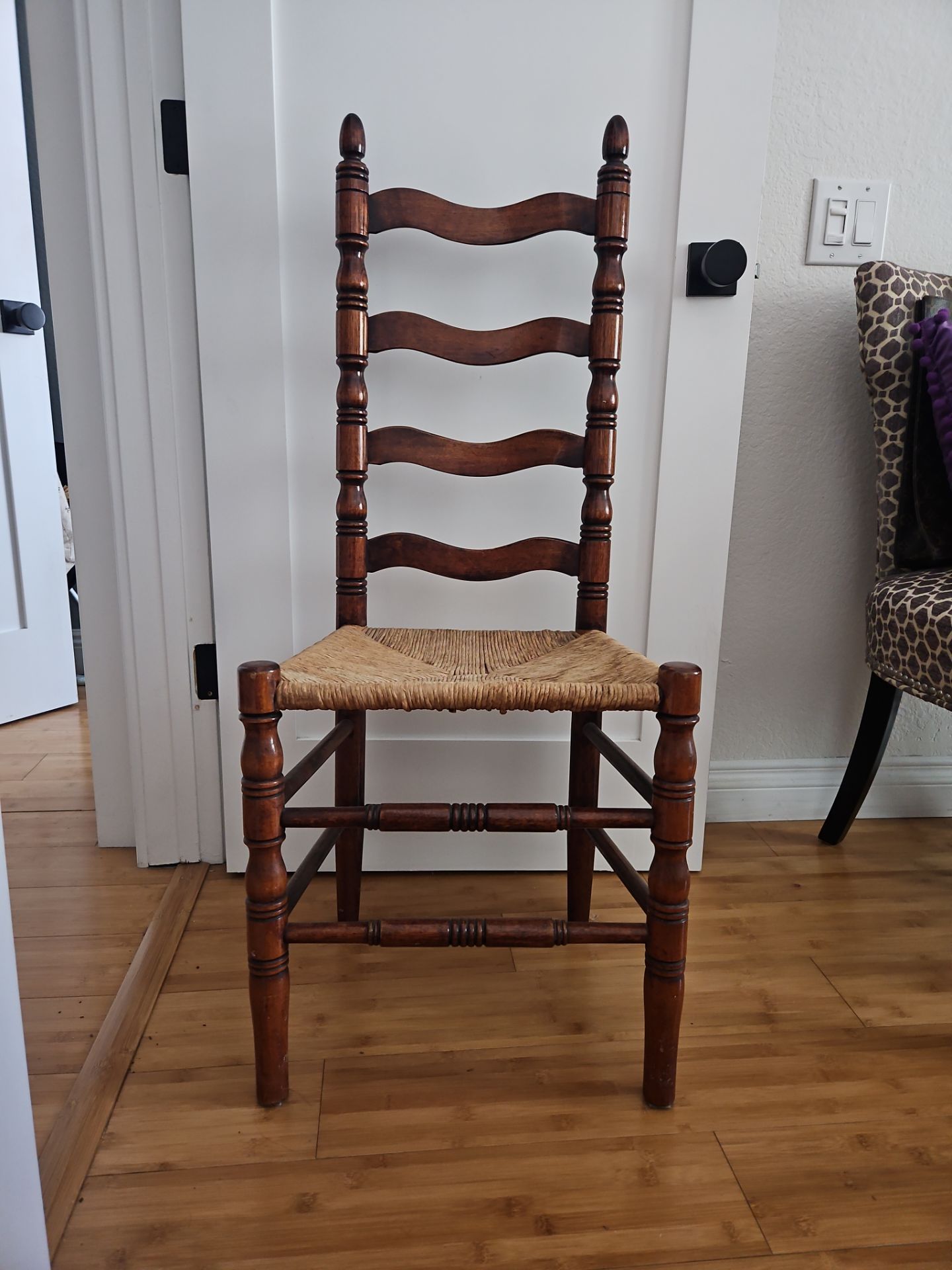 And take vintage ladder back chair