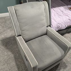 Gray Reclining Rocking Chair